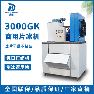 3000公斤片冰机商用海鲜超市鳞片冰自助餐火锅店 冰片制冰机